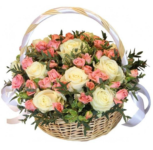 Luxury Roses in a Basket
