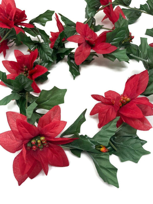 160cm Red Poinsettia Garland